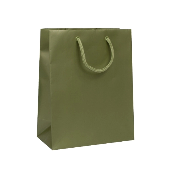 Matte Laminated color laminate bag with macrame handles. 8" x 4"... from ASI 92480 Uniflex / U F