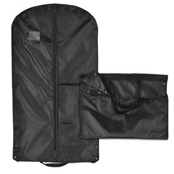 Black nylon garment bag with center zipper and vinyl pocket on... from ASI 92480 Uniflex / U F
