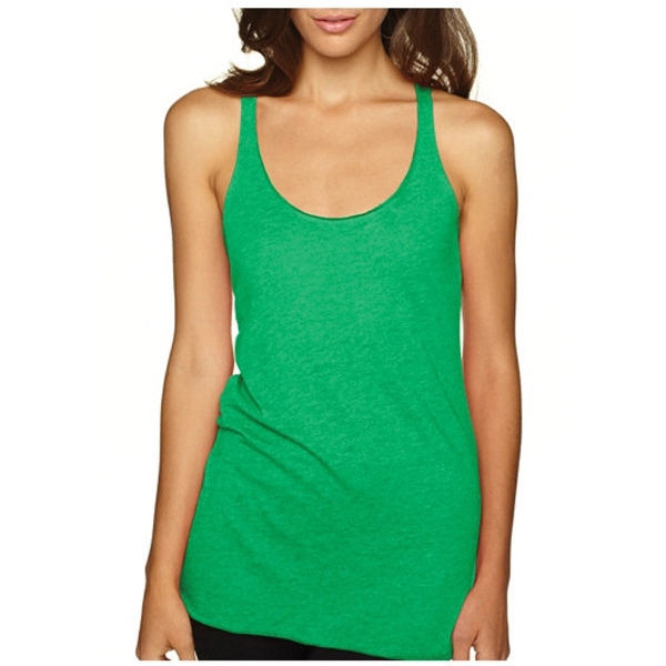 Next Level racerback tank top made of 50/25/25 polyester/ring-spun combed cotton/rayon... from ASI 39552 BEL Promo