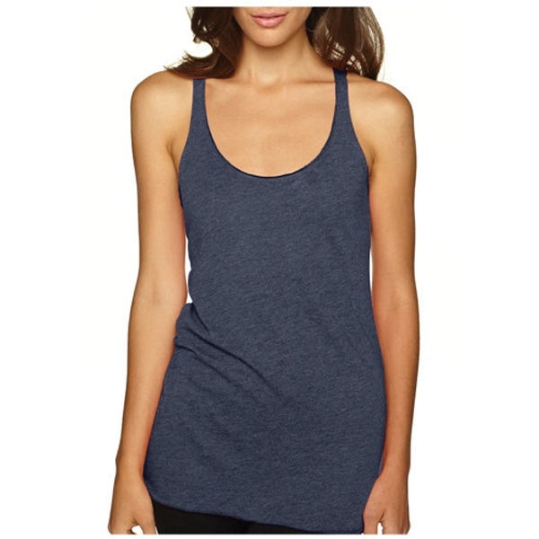 Next Level racerback tank top made of 50/25/25 polyester/ring-spun combed cotton/rayon... from ASI 39552 BEL Promo