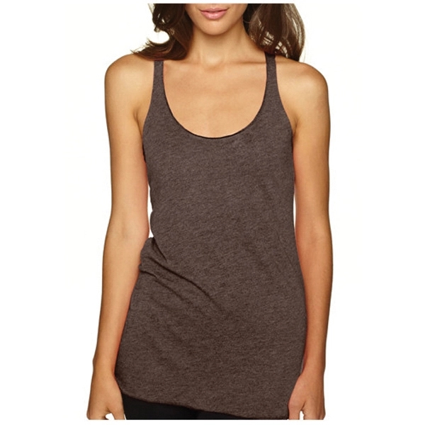 Next Level racerback tank top made of 50/25/25 polyester/ring-spun combed cotton/rayon... from ASI 39552 BEL Promo
