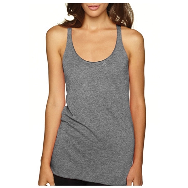 Next Level racerback tank top made of 50/25/25 polyester/ring-spun combed cotton/rayon... from ASI 39552 BEL Promo