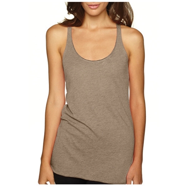 Next Level racerback tank top made of 50/25/25 polyester/ring-spun combed cotton/rayon... from ASI 39552 BEL Promo