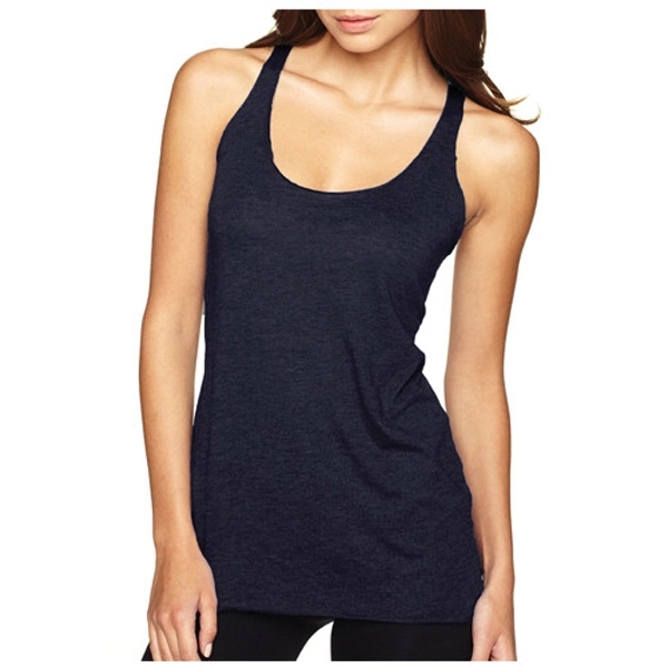 Next Level racerback tank top made of 50/25/25 polyester/ring-spun combed cotton/rayon... from ASI 39552 BEL Promo