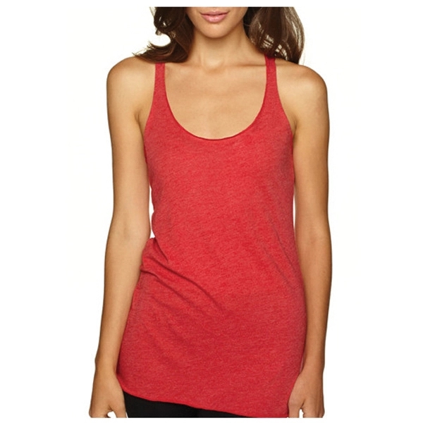 Next Level racerback tank top made of 50/25/25 polyester/ring-spun combed cotton/rayon... from ASI 39552 BEL Promo