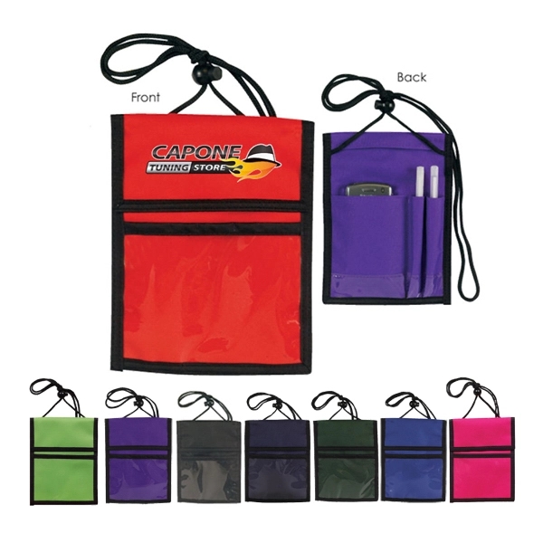 Badge holder with hook and loop top flap opening and double... from ASI 41511 Brainchild USA Inc / BrainChild Gift Club