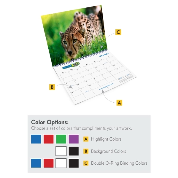 12 Month Hanging Wall Calendar with large photo area (8.5" x... from ASI 39850 The Bentcil Company / Bentcils™