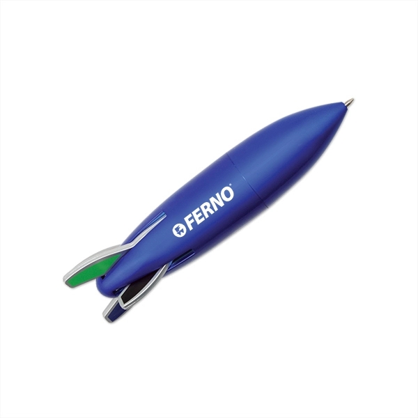 Rocket ship shaped, 5" long, four-color ballpoint pen with blue or... from ASI 98360 WOWLine / WOWLine®
