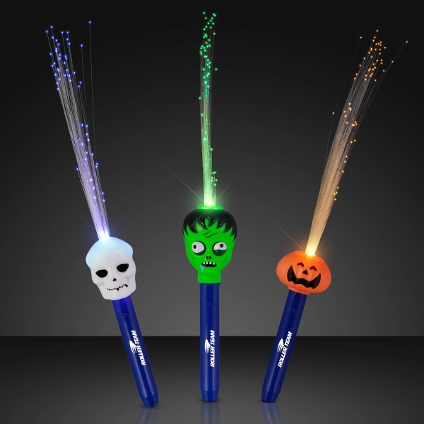 Blank or Imprinted. Fiber optic Halloween wand with multicolor LED lights.... from ASI 34194 ALightPromos / Alight Promotional Products