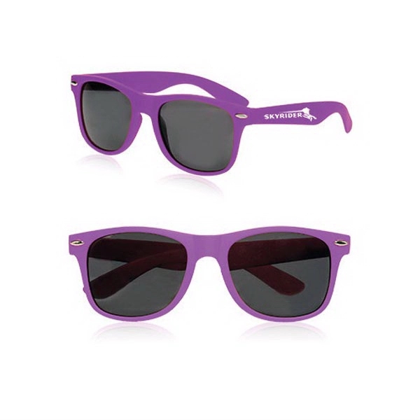 Velvet smooth plastic sunglasses in an adult size with UV protection.... from ASI 39552 BEL Promo