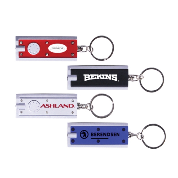 Classic rectangular single LED flashlight with keychain... from ASI 55583 GMG Pen / Ultra PENWORKS