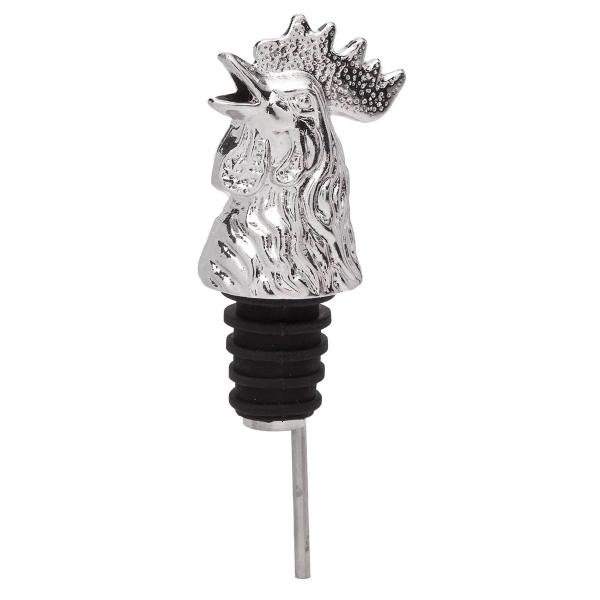 Customizable rooster-shaped bottle pourer made of food grade, nickel-plated zinc alloy.... from ASI 55450 Franmara Inc