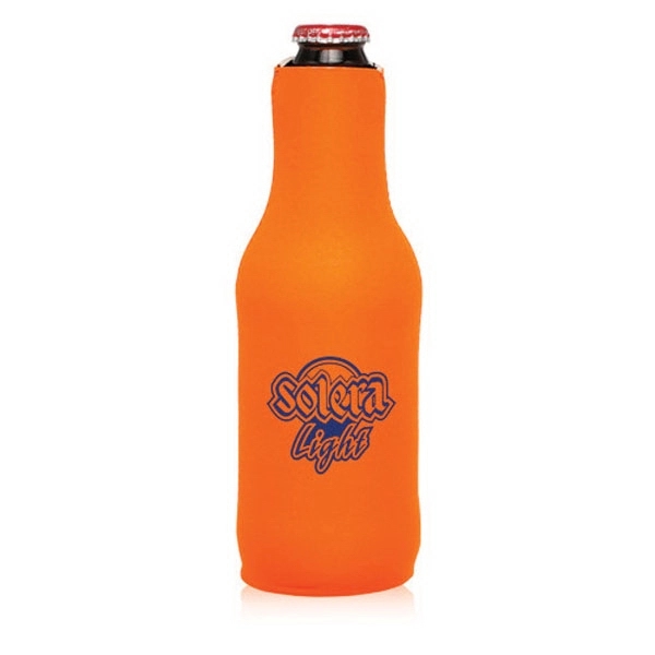 Neoprene zippered bottle coolies measuring 7.5" with sharkskin bottoms.... from ASI 39552 BEL Promo