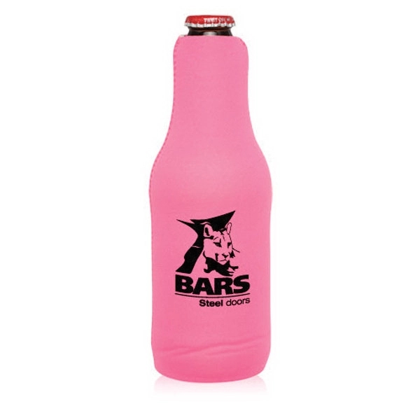 Neoprene zippered bottle coolies measuring 7.5" with sharkskin bottoms.... from ASI 39552 BEL Promo