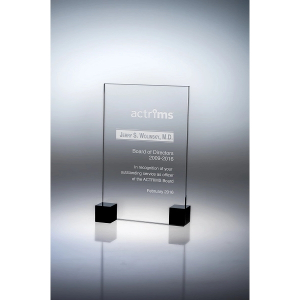 Elements award made of starphire crystal with a splash of red,... from ASI 62985 J. Charles