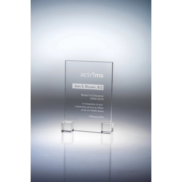 Elements award made of starphire crystal with a splash of red,... from ASI 62985 J. Charles