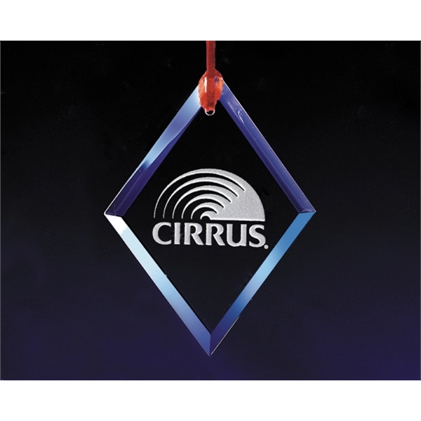 Diamond-shaped crystal ornament with a red hang cord for hanging on... from ASI 62985 J. Charles