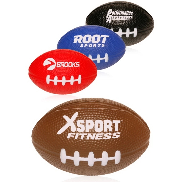 Polyurethane stress reliever shaped like a football that measures 3.5" and... from ASI 39552 BEL Promo