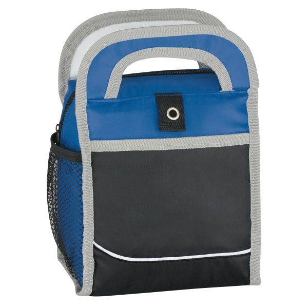 Insulated lunch bag with carrying handles, zippered main compartment, front pocket... from ASI 61125 Hit Promotional Products / Hit (R)