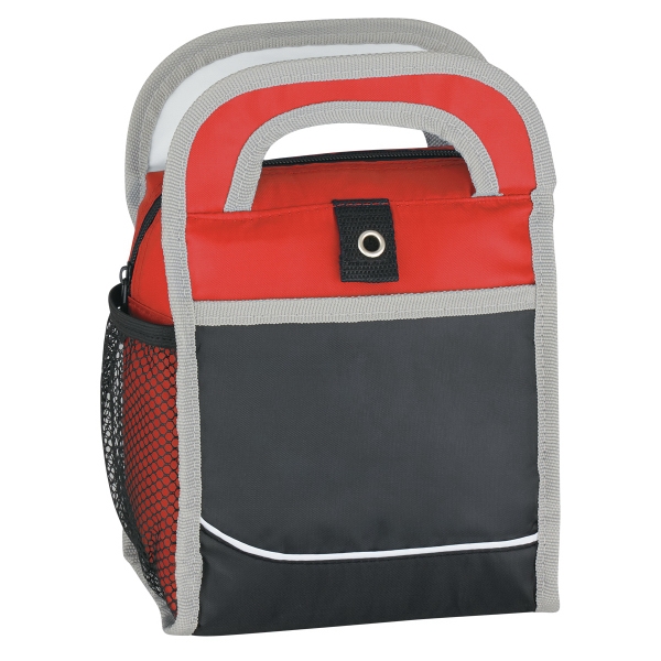 Insulated lunch bag with carrying handles, zippered main compartment, front pocket... from ASI 61125 Hit Promotional Products / Hit (R)