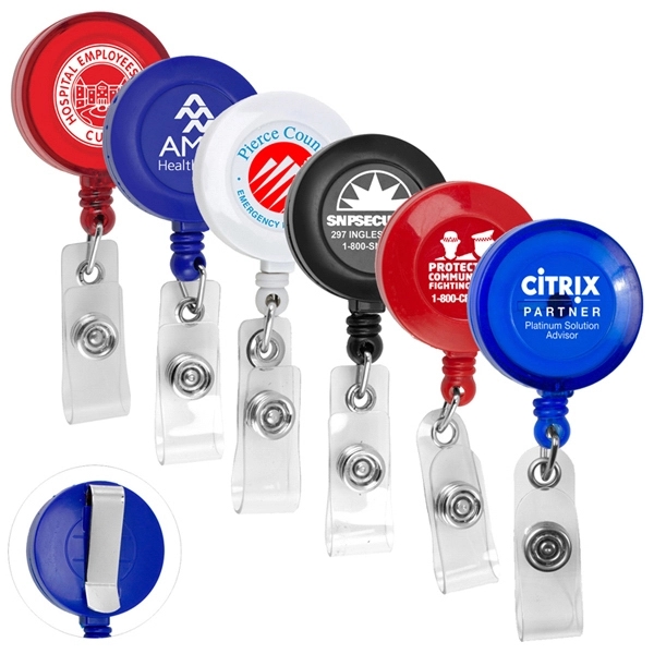 Retractable 30" badge reel with metal slip clip backing.... from ASI 62660 Innovation Line