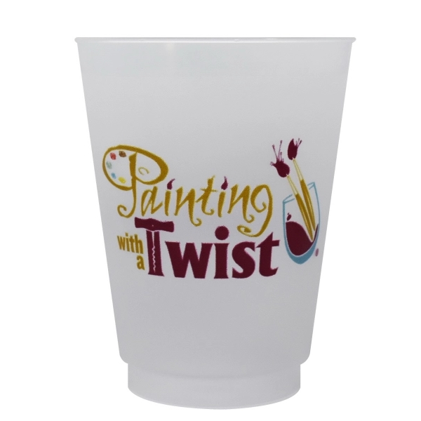 Durable 16 oz. Frost-Flex stadium cup with custom RealColor360 imprint, ideal... from ASI 67075 Leprechaun Promotions, LLC