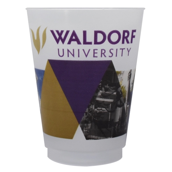 Durable 16 oz. Frost-Flex stadium cup with custom RealColor360 imprint, ideal... from ASI 67075 Leprechaun Promotions, LLC