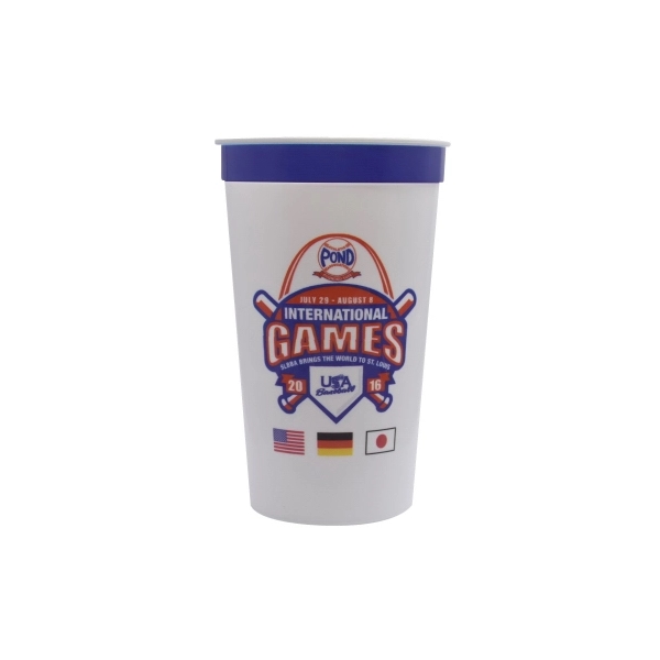 22 oz. smooth-walled stadium cup with custom RealColor360 imprint, ideal for... from ASI 67075 Leprechaun Promotions, LLC / Leprechaun Promotions