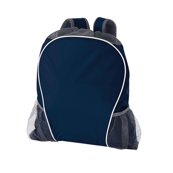 Oxford nylon drawstring bag with backpack-like shoulder straps and multiple pockets.... from ASI 37461 Augusta Sportswear / Holloway®