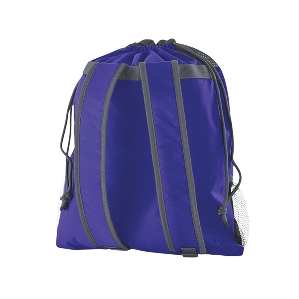 Oxford nylon drawstring bag with backpack-like shoulder straps and multiple pockets.... from ASI 37461 Augusta Sportswear / Holloway®