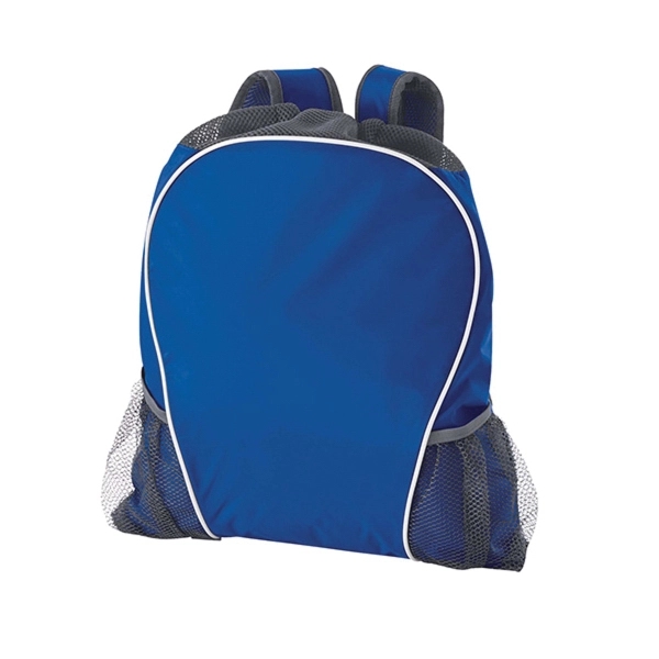 Oxford nylon drawstring bag with backpack-like shoulder straps and multiple pockets.... from ASI 37461 Augusta Sportswear / Holloway®
