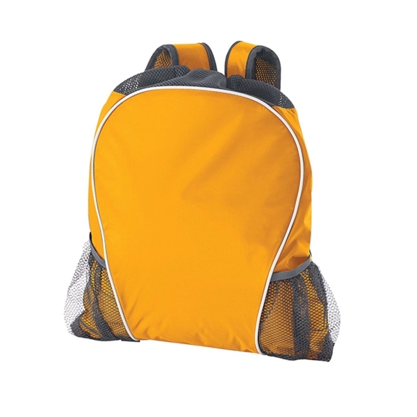 Oxford nylon drawstring bag with backpack-like shoulder straps and multiple pockets.... from ASI 37461 Augusta Sportswear / Holloway®