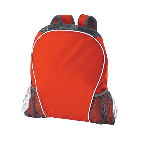 Oxford nylon drawstring bag with backpack-like shoulder straps and multiple pockets.... from ASI 37461 Augusta Sportswear / Holloway®