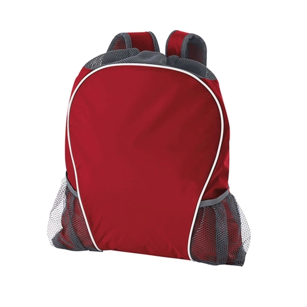Oxford nylon drawstring bag with backpack-like shoulder straps and multiple pockets.... from ASI 37461 Augusta Sportswear / Holloway®