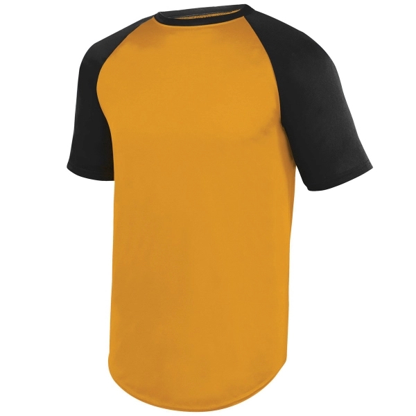 Short-sleeve baseball jersey made from 100% polyester wicking knit.... from ASI 37461 Augusta Sportswear / Augusta Sportswear, Inc. d/b/a Momentec Brands