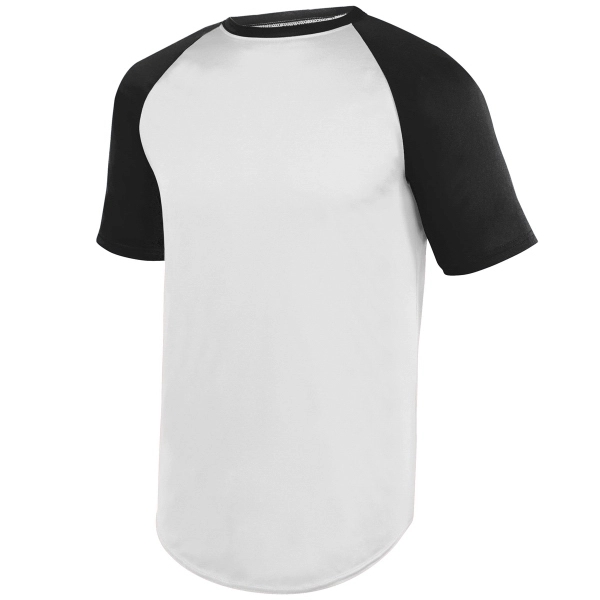 Short-sleeve baseball jersey made from 100% polyester wicking knit.... from ASI 37461 Augusta Sportswear / Augusta Sportswear, Inc. d/b/a Momentec Brands
