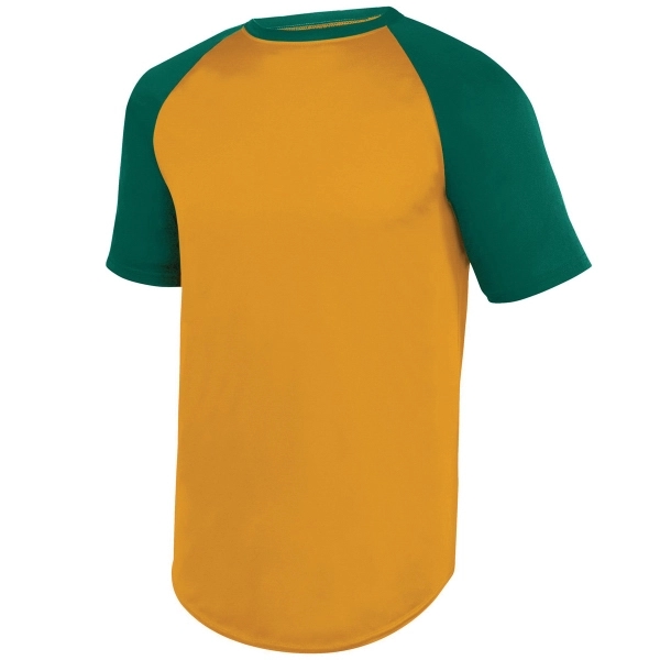 Short-sleeve youth baseball jersey made from 100% polyester wicking knit.... from ASI 37461 Augusta Sportswear