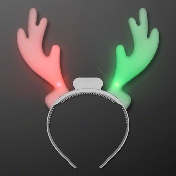 Blank or imprinted. LED Reindeer Antlers Color Change Headband, One Size... from ASI 34194 ALightPromos / Alight Promotional Products
