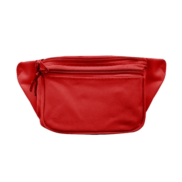 8" x 4.5" x 3" three pocket fanny pack with adjustable... from ASI 37980 Bagworld / BagWorld