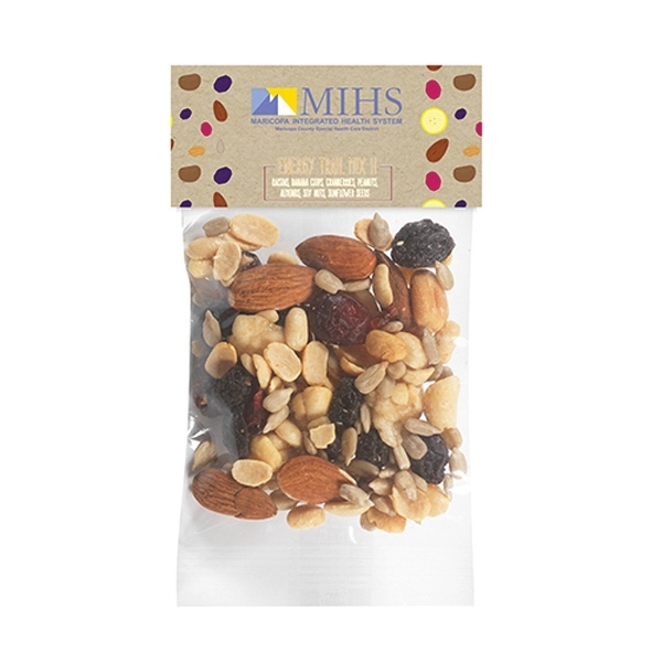 1 oz. energy trail mix inside a header bag with 4-color... from ASI 71685 Midnite Snax®