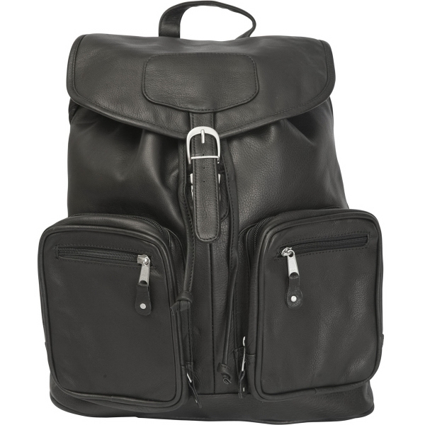 Computer backpack with large capacity and leather draw string design.... from ASI 39250 ZZ OLD - Beacon Promotions Inc / Canyon Outback Leather Goods