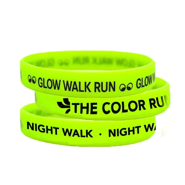 Pantone matched silicone bracelet with various colors and unlimited design options.... from ASI 45657 Pop! Promos