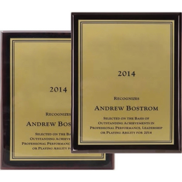 Premium piano finish plaque awards black.... from ASI 65153 Kirk & Matz LTD / Swatkins