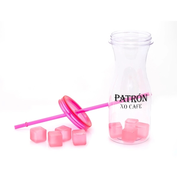 30 OZ. Carafe water bottle with freezer ready ice cubes.... from ASI 40544 Binaco / Binaline