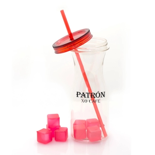 30 OZ. Carafe water bottle with freezer ready ice cubes.... from ASI 40544 Binaco / Binaline