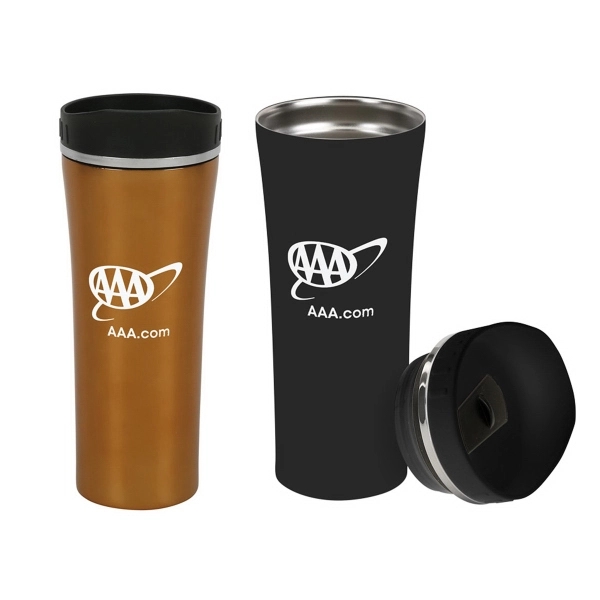 13 oz. heavy quality double wall stainless steel travelerr with press... from ASI 40544 Binaco / Binaline