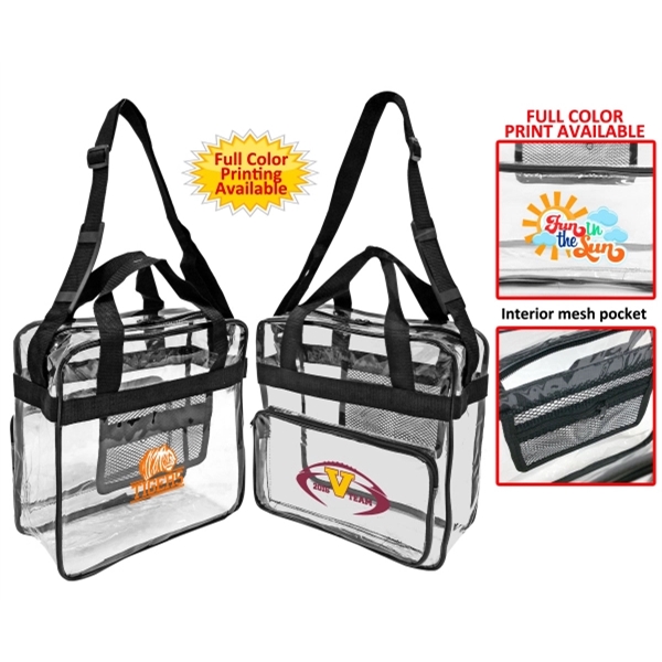12" x 12" x 6" clear PVC stadium style messenger tote... from ASI 37980 Bagworld / BagWorld