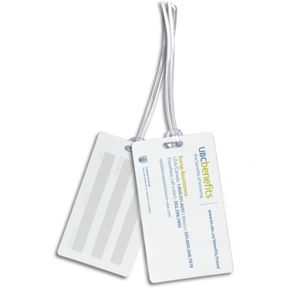 Write-On Luggage Tag 40 mil white styrene plastic. Spot PMS color... from ASI 87400 ArtechPro