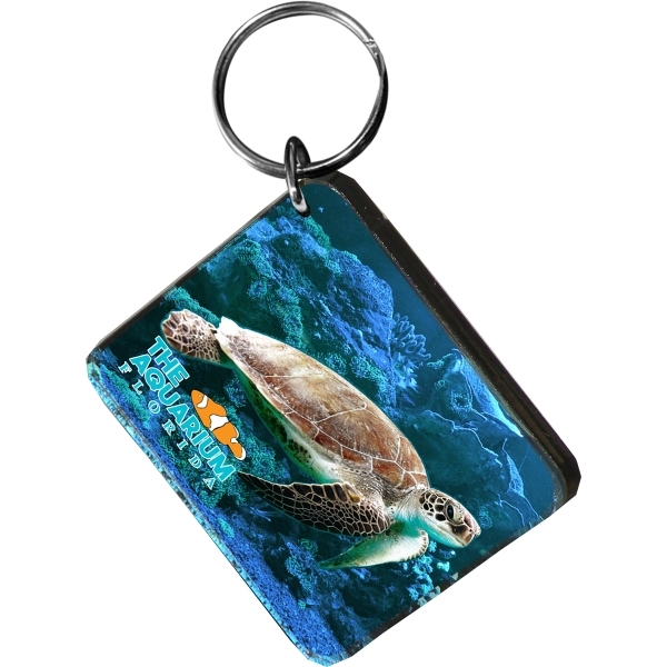 Square shaped acrylic keychain with 1" split ring and customization.... from ASI 72521 Morris Magnets / Laser Cuts