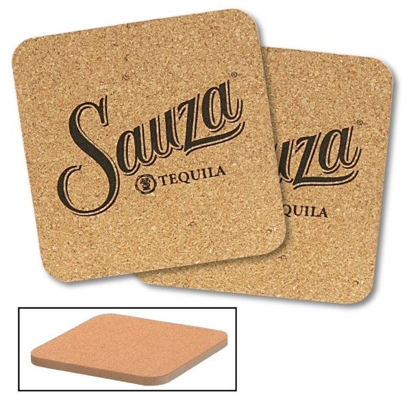 3 3/4" square coaster with a natural cork finish backed by... from ASI 57655 STOPNGO Line